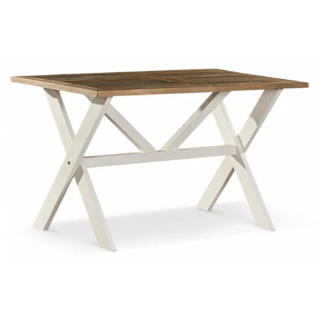 DECORATION D’AUTREFOIS Table Haute Bois Blanc Césuré 160x105x88.5cm - Blanc 4 DECORATION D’AUTREFOIS Table Haute Bois Blanc Césuré 160x105x88.5cm - Blanc – Image 2