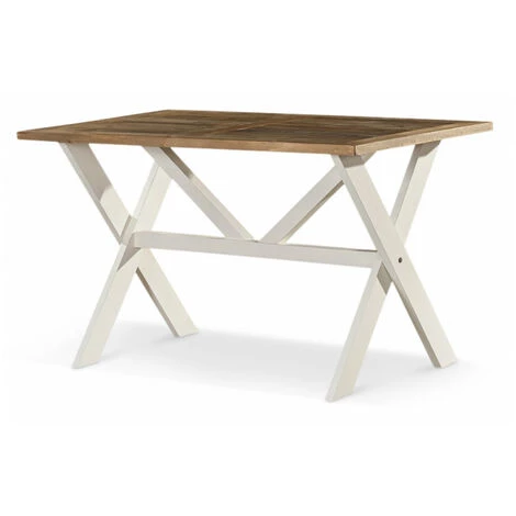 DECORATION D’AUTREFOIS Table Haute Bois Blanc Césuré 160x105x88.5cm - Blanc 5 DECORATION D’AUTREFOIS Table Haute Bois Blanc Césuré 160x105x88.5cm - Blanc – Image 3