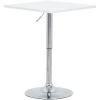 WOLTU Table De Bar En MDF Avec Pied. Table Carrée. Hauteur Réglable. 60 X 60cm. Blanc -Table haute et bar Soldes 38232806 1