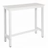 WOLTU 1 X Table De Bar. Table De Bistrot. Table à Manger. Structure En Métal. Plateau En Bois Massif. 120x40x100 Cm. Blanc -Table haute et bar Soldes 38232913 1