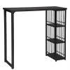WOLTU Table De Bar Avec 3 Tablettes. Table De Bistrot En Métal Et MDF. 120x40x105cm. Noir -Table haute et bar Soldes 38233496 1