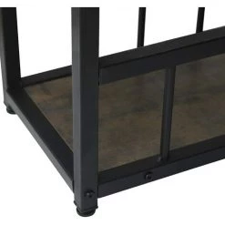 WOLTU Table De Bar Avec 2 Tablettes. Table De Bistrot En Métal Et MDF. 120x50x105cm. Noir+Rouille -Table haute et bar Soldes 38233701 4