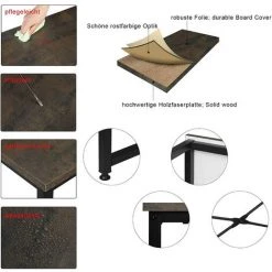 WOLTU 1 X Table De Bar. Table De Bistrot. Table à Manger. Structure En Métal. Plateau En MDF. 140x40x100 Cm. Noir+Rouille 9 WOLTU 1 X Table De Bar. Table De Bistrot. Table à Manger. Structure En Métal. Plateau En MDF. 140x40x100 Cm. Noir+Rouille -Table haute et bar Soldes 38233722 4