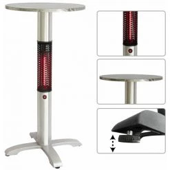 HAPPYSHOPPING Table Rond Pied Chauffant Ø60 * 110 Cm. -Table haute et bar Soldes 38967052 4