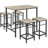 OOBEST Ensemble Table De Bar Bistrot + 4 Chaises Avec Repose-pieds Table Mange-debout Table Haute Cuisine -Table haute et bar Soldes 39045433 1