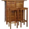 HAPPYSHOPPING Table Et Chaises De Bar 3 Pcs Bois D'acacia Massif -Table haute et bar Soldes 39443546 1