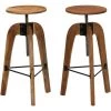 HAPPYSHOPPING Chaises De Bar 2 Pcs Bois D'acacia Solide -Table haute et bar Soldes 39454432 1