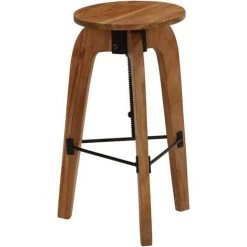 HAPPYSHOPPING Chaises De Bar 2 Pcs Bois D'acacia Solide -Table haute et bar Soldes 39454432 3