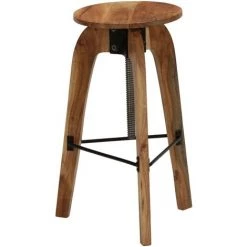 HAPPYSHOPPING Chaises De Bar 2 Pcs Bois D'acacia Solide -Table haute et bar Soldes 39454432 4