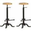 HAPPYSHOPPING Chaises De Bar 2 Pcs Bois De Manguier Solide 2 HAPPYSHOPPING Chaises De Bar 2 Pcs Bois De Manguier Solide -Table haute et bar Soldes 39457351 1