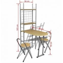 ASUPERMALL Jeu De Bar Petit-dejeuner Pliable Avec 2 Chaises 10 ASUPERMALL Jeu De Bar Petit-dejeuner Pliable Avec 2 Chaises -Table haute et bar Soldes 39655919 4