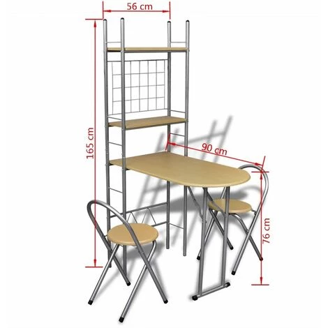 ASUPERMALL Jeu De Bar Petit-dejeuner Pliable Avec 2 Chaises 6 ASUPERMALL Jeu De Bar Petit-dejeuner Pliable Avec 2 Chaises – Image 4