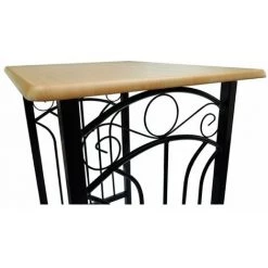HAPPYSHOPPING Ensemble De Table A Diner Bois Brun Roux Avec Noir Acier -Table haute et bar Soldes 39696981 4