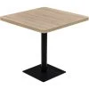 HAPPYSHOPPING Table De Bistro MDF Et Acier Carre 80x80x75 Cm Couleur De Chene