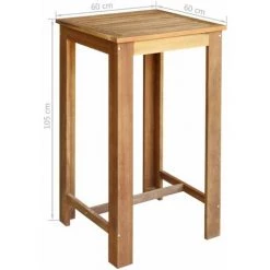 HAPPYSHOPPING Table Et Tabourets De Bar 3 Pcs Bois D'acacia Massif -Table haute et bar Soldes 39702147 5