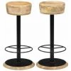 HAPPYSHOPPING Chaises De Bar 2 Pcs Bois De Manguier Solide 2 HAPPYSHOPPING Chaises De Bar 2 Pcs Bois De Manguier Solide -Table haute et bar Soldes 39704194 1