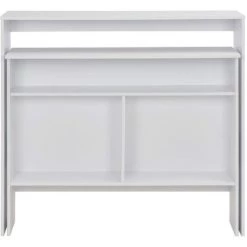 HAPPYSHOPPING Table De Bar Avec 2 Dessus De Table Blanc 130 X 40 X 120 Cm -Table haute et bar Soldes 39709613 4