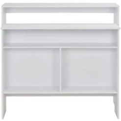 HAPPYSHOPPING Table De Bar Avec 2 Dessus De Table Blanc 130 X 40 X 120 Cm -Table haute et bar Soldes 39709613 5