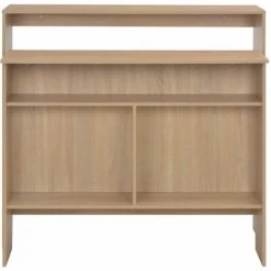 HAPPYSHOPPING Table De Bar Avec 2 Dessus De Table Chene 130 X 40 X 120 Cm -Table haute et bar Soldes 39709621 5