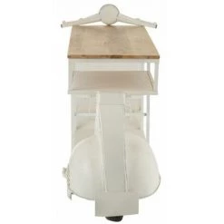 Paris Prix - Table De Bar & Range-bouteilles "scooter" 180cm Blanc -Table haute et bar Soldes 39780310 4