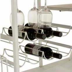 Paris Prix - Table De Bar & Range-bouteilles "scooter" 180cm Blanc -Table haute et bar Soldes 39780310 5