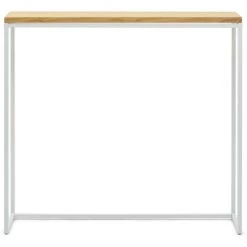 BOX FURNITURE Table Mange Debout Icub - Industriel Naturel Vintage 30x120x110cm Blanc - Blanc -Table haute et bar Soldes 39953176 2