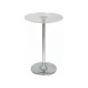 M-S Table De Bar 60 Cm Avec Plateau En Verre Et Pied Acier -Table haute et bar Soldes 40092384 1