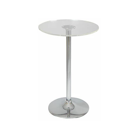 M-S Table De Bar 60 Cm Avec Plateau En Verre Et Pied Acier 3 M-S Table De Bar 60 Cm Avec Plateau En Verre Et Pied Acier