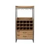 M-S Meuble Bar Et Range-bouteilles Avec 2 Tiroirs En Sapin Et Métal -Table haute et bar Soldes 40096647 1