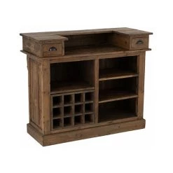 M-S Bar 2 Tiroirs 120x50x100 Cm En Bois Recyclé Marron