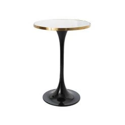 M&S Table De Bar Ronde 70x100 Cm En Marbre Et Métal