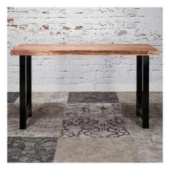 M-S Table De Bar 150 Cm En Acacia Et Métal Noir - STACY