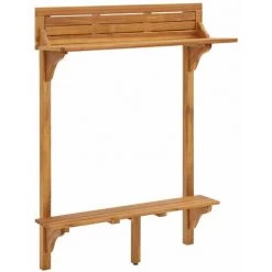 HAPPYSHOPPING Table De Bar De Balcon 90x37x122,5 Cm Bois D'acacia Massif