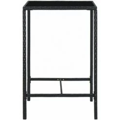 HAPPYSHOPPING Table De Bar De Jardin Noir 70x70x110cm Resine Tressee Et Verre 9 HAPPYSHOPPING Table De Bar De Jardin Noir 70x70x110cm Resine Tressee Et Verre -Table haute et bar Soldes 40267341 3
