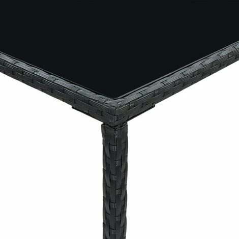 HAPPYSHOPPING Table De Bar De Jardin Noir 70x70x110cm Resine Tressee Et Verre 7 HAPPYSHOPPING Table De Bar De Jardin Noir 70x70x110cm Resine Tressee Et Verre – Image 5