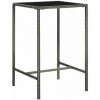 HAPPYSHOPPING Table De Bar De Jardin Gris 70x70x110cm Resine Tressee Et Verre 2 HAPPYSHOPPING Table De Bar De Jardin Gris 70x70x110cm Resine Tressee Et Verre -Table haute et bar Soldes 40267347 1