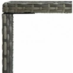 HAPPYSHOPPING Table De Bar De Jardin Gris 70x70x110cm Resine Tressee Et Verre -Table haute et bar Soldes 40267347 4