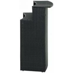 HAPPYSHOPPING Table De Bar De Jardin Noir 120x55x110 Cm Resine Tressee -Table haute et bar Soldes 40267369 4