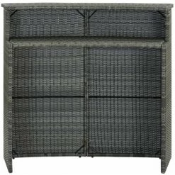HAPPYSHOPPING Table De Bar De Jardin Gris 120x55x110 Cm Resine Tressee -Table haute et bar Soldes 40267375 3