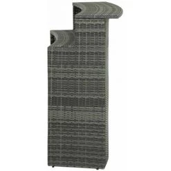 HAPPYSHOPPING Table De Bar De Jardin Gris 120x55x110 Cm Resine Tressee -Table haute et bar Soldes 40267375 4