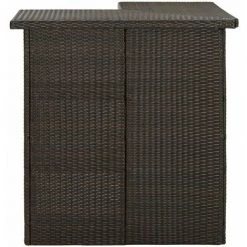 HAPPYSHOPPING Table D'angle De Bar Marron 100x50x105 Cm Resine Tressee -Table haute et bar Soldes 40267381 3