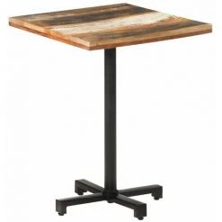 HAPPYSHOPPING Table De Bistro Carree 60x60x75 Cm Bois De Recuperation Massif