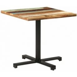 HAPPYSHOPPING Table De Bistro Carree 80x80x75 Cm Bois De Recuperation Massif