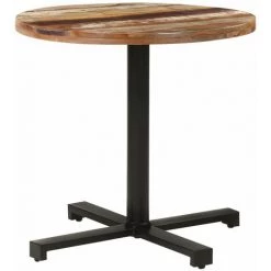 HAPPYSHOPPING Table De Bistro Carree Ø80x75 Cm Bois De Recuperation Massif