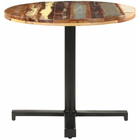 HAPPYSHOPPING Table De Bistro Carree Ø80x75 Cm Bois De Recuperation Massif 4 HAPPYSHOPPING Table De Bistro Carree Ø80x75 Cm Bois De Recuperation Massif – Image 2