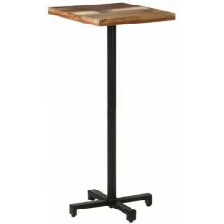 HAPPYSHOPPING Table De Bistro Carree 50x50x110 Cm Bois De Recuperation Massif