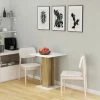 HAPPYSHOPPING Table De Bistro Blanc Et Chene Sonoma 60x60x75 Cm Agglomere 1 HAPPYSHOPPING Table De Bistro Blanc Et Chene Sonoma 60x60x75 Cm Agglomere -Table haute et bar Soldes 40285454 1
