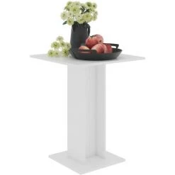 HAPPYSHOPPING Table De Bistro Blanc Brillant 60x60x75 Cm Agglomere -Table haute et bar Soldes 40285464 3