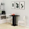 HAPPYSHOPPING Table De Bistro Noir Brillant 60x60x75 Cm Agglomere -Table haute et bar Soldes 40285475 1