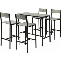 Set De 1 Table + 4 Chaises Ensemble Table De Bar, SoBuy® OGT14-HG